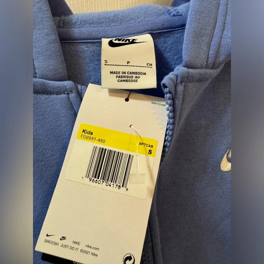 Nike Kids Sportswear Club Fleece Full Zip Hoodie size S - Picture 5 of 5